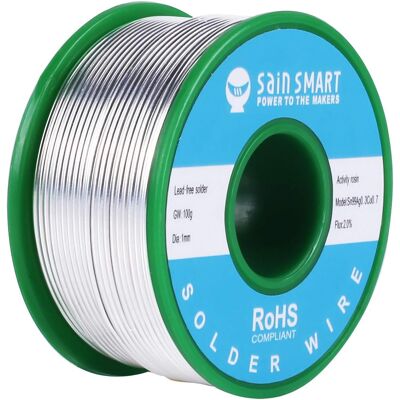 SainSmart Drut lutowniczy bezołowiowy 1 mm Sn97Cu0,7Ag0,3 100 g do lutowania SainSmart Drut lutowniczy bezołowiowy 1 mm Sn97Cu0,7Ag0,3 100 g do lutowania