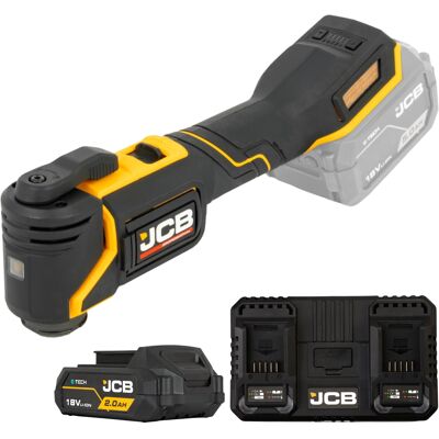 JCB Professional 18V Multitool Podwójna Ładowarka 4,5A Akumulator 2Ah JCB Professional 18V Multitool Podwójna Ładowarka 4,5A Akumulator 2Ah