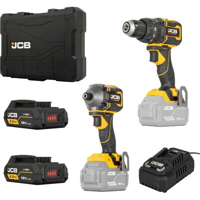 JCB Professional Zestaw Wiertarko-Wkrętarka 75Nm + Zakrętarka 230Nm 18V 2x 2Ah Ładowarka 4,5A Walizka JCB Professional Zestaw Wiertarko-Wkrętarka 75Nm + Zakrętarka 230Nm 18V 2x 2Ah Ładowarka 4,5A Walizka