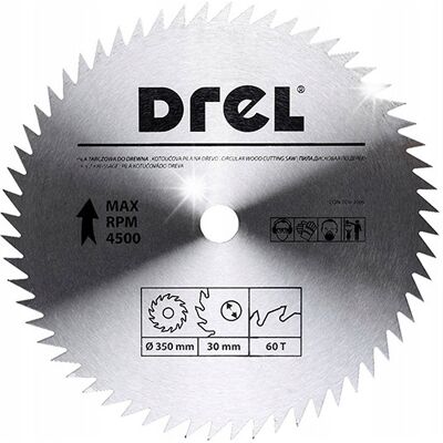 DREL PIŁA TARCZOWA DO DREWNA TARCZA WIDIOWA 350x30 40T DREL PIŁA TARCZOWA DO DREWNA TARCZA WIDIOWA 350x30 40T