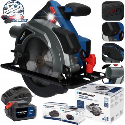 Blaupunkt Pilarka Tarczowa Piła Akumulatorowa 18V do drewna Zestaw 4Ah + Tarcza 165mm Blaupunkt Pilarka Tarczowa Piła Akumulatorowa 18V do drewna Zestaw 4Ah + Tarcza 165mm