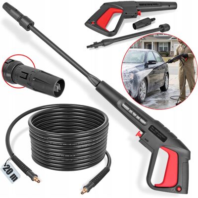 Techkar Pistolet wąż 20m myjki Black Decker Bosch AQT wtyk 8mm / 9mm dysza vario Techkar Pistolet wąż 20m myjki Black Decker Bosch AQT wtyk 8mm / 9mm dysza vario