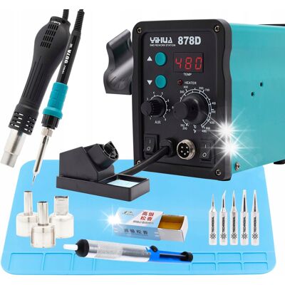 STACJA LUTOWNICZA 2W1 740W YIHUA 878D DUŻY ZESTAW LUTOWNICZY TECHREBAL STACJA LUTOWNICZA 2W1 740W YIHUA 878D DUŻY ZESTAW LUTOWNICZY TECHREBAL