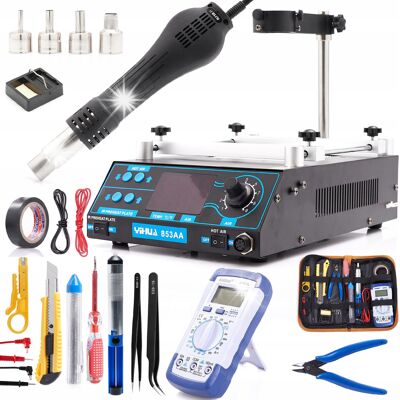 STACJA LUTOWNICZA PODGRZEWACZ TECHREBAL 853AA 1200W ZESTAW AKCESORIA YIHUA STACJA LUTOWNICZA PODGRZEWACZ TECHREBAL 853AA 1200W ZESTAW AKCESORIA YIHUA