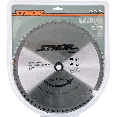 STHOR Piła tarczowa z węglikiem 300x30mm D300 T60 d30 do drewna - 08838 STHOR Piła tarczowa z węglikiem 300x30mm D300 T60 d30 do drewna - 08838