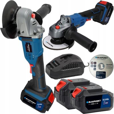 Blaupunkt Szlifierka kątowa 125 mm akumulatorowa 18V Mocna DIAX Zestaw 2 x Aku 5Ah Blaupunkt Szlifierka kątowa 125 mm akumulatorowa 18V Mocna DIAX Zestaw 2 x Aku 5Ah