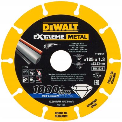 TARCZA DIAMENTOWA 125x22,23x1,3MM DT40252-QZ DEWALT TARCZA DIAMENTOWA 125x22,23x1,3MM DT40252-QZ DEWALT