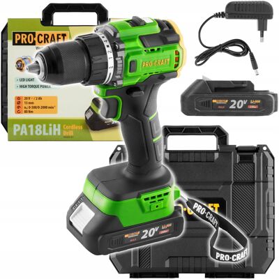 Wkrętarka Procraft zasilanie akumulatorowe 20 V PA18LiH-1B-C Wkrętarka Procraft zasilanie akumulatorowe 20 V PA18LiH-1B-C