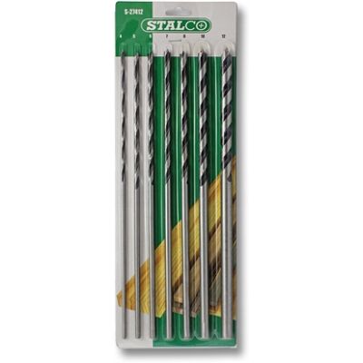 STALCO ZESTAW WIERTEŁ 7x Wiertła Drewna 4-12 mm Nawiertaki SPIRALNE DŁUGIE Płyt 0K STALCO ZESTAW WIERTEŁ 7x Wiertła Drewna 4-12 mm Nawiertaki SPIRALNE DŁUGIE Płyt 0K