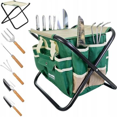 Inny producent 7x ZESTAW NARZĘDZI OGRODOWYCH + STOŁEK TORBA NARZĘDZIA OGRODNICZE OGRODOWE Inny producent 7x ZESTAW NARZĘDZI OGRODOWYCH + STOŁEK TORBA NARZĘDZIA OGRODNICZE OGRODOWE
