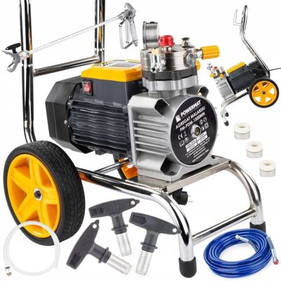 Powermat AGREGAT MALARSKI PISTOLET HYDRODYNAMICZNY 1500W WĄŻ 15M 225BAR 3X DYSZA Powermat AGREGAT MALARSKI PISTOLET HYDRODYNAMICZNY 1500W WĄŻ 15M 225BAR 3X DYSZA