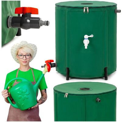 Springos Beczka na deszczówkę 100L zbiornik z kranikami na wodę z rynny składany pojemnik Springos Beczka na deszczówkę 100L zbiornik z kranikami na wodę z rynny składany pojemnik