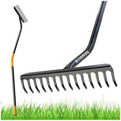 Inny producent Grabie 14-zębne trzon gięty metalowe grabki ogrodowe do liści trawy ogrodu Inny producent Grabie 14-zębne trzon gięty metalowe grabki ogrodowe do liści trawy ogrodu
