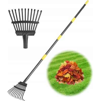 Inny producent Grabie do liści, wytrzymałe, 180 cm, metalowa grabia ogrodowa z 11 zębami Inny producent Grabie do liści, wytrzymałe, 180 cm, metalowa grabia ogrodowa z 11 zębami