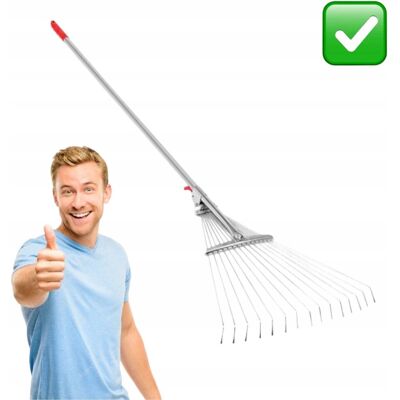 nieznany producent GRABIE OGRODOWE DO LIŚCI TRAWY REGULOWANE METALOWE MOCNE 55 x 150 cm MAAN nieznany producent GRABIE OGRODOWE DO LIŚCI TRAWY REGULOWANE METALOWE MOCNE 55 x 150 cm MAAN