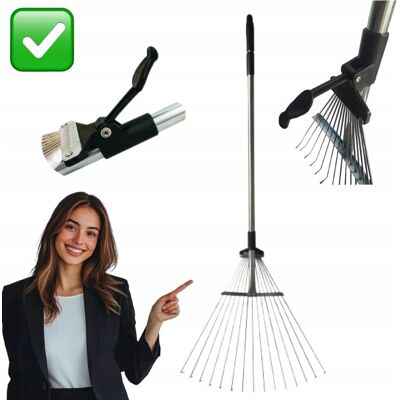 nieznany producent GRABIE OGRODOWE METALOWE DO TRAWY I LIŚCI REGULOWANE WACHLARZOWE 52 x 160cm nieznany producent GRABIE OGRODOWE METALOWE DO TRAWY I LIŚCI REGULOWANE WACHLARZOWE 52 x 160cm