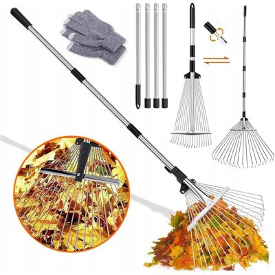 inna (Inny) GRABIE REGULOWANE WACHLARZOWE 215CM METALOWE Z RĘKAWICAMI DO LIŚCI inna (Inny) GRABIE REGULOWANE WACHLARZOWE 215CM METALOWE Z RĘKAWICAMI DO LIŚCI
