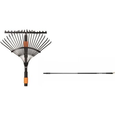 Grabie uniwersalne+grabie wachlarzowe+trzonek FISKARS Quikfit, zestaw Grabie uniwersalne+grabie wachlarzowe+trzonek FISKARS Quikfit, zestaw