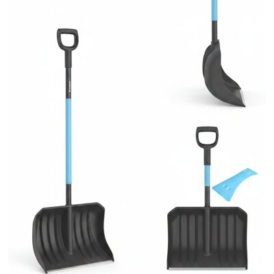 Inny producent Łopata do śniegu z tworzywa odporna na mróz ze skrobaczką 49cm Inny producent Łopata do śniegu z tworzywa odporna na mróz ze skrobaczką 49cm