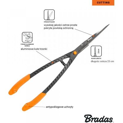 Bradas V-Series aluminiowe nożyce do żywopłotu - Proste ostrze Bradas V-Series aluminiowe nożyce do żywopłotu - Proste ostrze