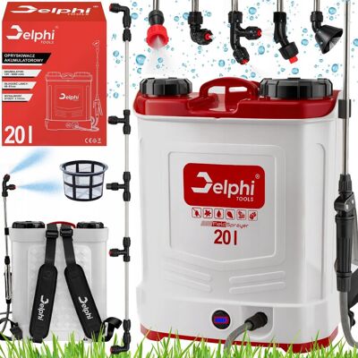 Delphi tools OPRYSKIWACZ AKUMULATOROWY CIŚNIENIOWY PLECAKOWY 20L OGRODOWY 8Ah DYSZE WĄŻ Delphi tools OPRYSKIWACZ AKUMULATOROWY CIŚNIENIOWY PLECAKOWY 20L OGRODOWY 8Ah DYSZE WĄŻ