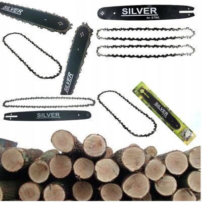 PROWADNICA DO PIŁY RECZNA SILVER TOOLS 35 CM 14' 3/8' 50 OGNIW + 2 ŁAŃCUCHY PROWADNICA DO PIŁY RECZNA SILVER TOOLS 35 CM 14' 3/8' 50 OGNIW + 2 ŁAŃCUCHY