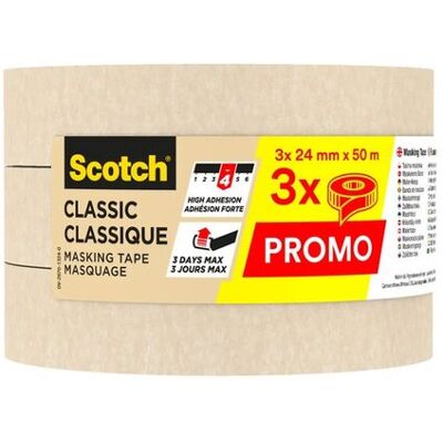 3M SCOTCH CLASSIC Taśma malarska 3PACK 24MMx50M 3M SCOTCH CLASSIC Taśma malarska 3PACK 24MMx50M