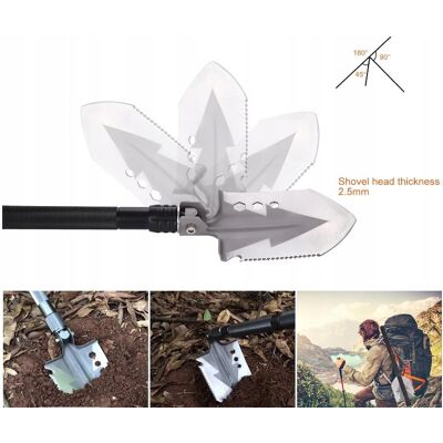 Inny producent Solidna składana łopata 78cm Uniwersalna kempingowa 180° Aluminium Inny producent Solidna składana łopata 78cm Uniwersalna kempingowa 180° Aluminium