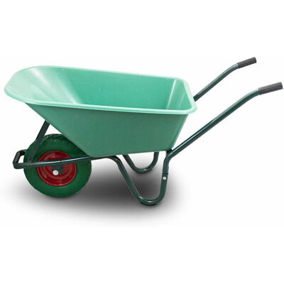BITUXX Taczka Ogrodowa 100L 250kg Misa Z PVC Zielone Koło PU BITUXX Taczka Ogrodowa 100L 250kg Misa Z PVC Zielone Koło PU