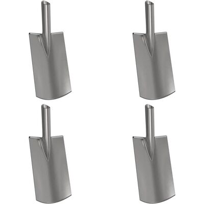 vidaXL Głowica łopaty 4 pcs Srebrny 43 x 17 cm Stal malowana proszkowo vidaXL Głowica łopaty 4 pcs Srebrny 43 x 17 cm Stal malowana proszkowo