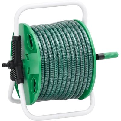 vidaXL Wolnostojący bęben z wężem i złączkami, 0,5', 20m, zielony, PVC vidaXL Wolnostojący bęben z wężem i złączkami, 0,5', 20m, zielony, PVC