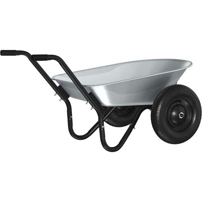 vidaXL Wózek Srebrny i czarny 124 x 73 x 65 cm Stal vidaXL Wózek Srebrny i czarny 124 x 73 x 65 cm Stal