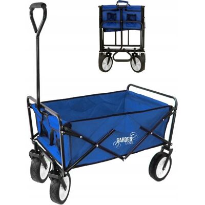 GardenLine Wózek Ogrodowy Transportowy Turystyczny Składany 116x54x90cm Niebieski MEGA GardenLine Wózek Ogrodowy Transportowy Turystyczny Składany 116x54x90cm Niebieski MEGA