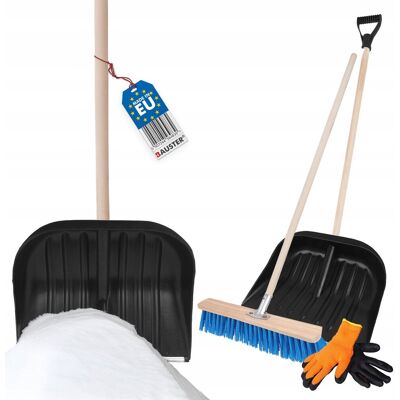 BAUSTER ZESTAW: Łopata do śniegu SZUFLA + zamiatacz uchwyt 50cm + GRUBE rękawice BAUSTER ZESTAW: Łopata do śniegu SZUFLA + zamiatacz uchwyt 50cm + GRUBE rękawice