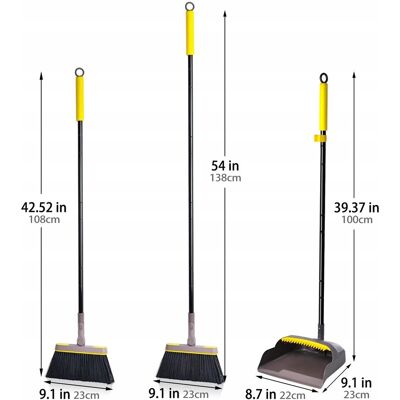 Inny producent Zestaw miotły i szufelki JEHONN z Długim Uchwytem 138 cm Składana Szufelka Inny producent Zestaw miotły i szufelki JEHONN z Długim Uchwytem 138 cm Składana Szufelka