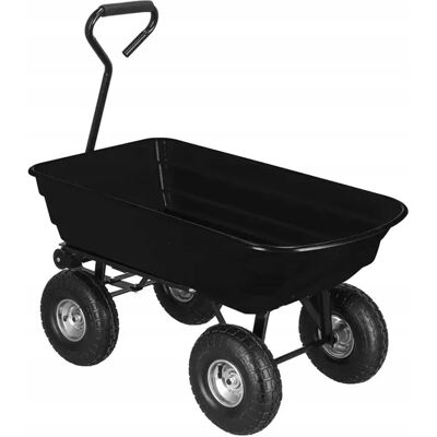 Springos Czarny wózek ogrodowy transportowy metalowy 250kg z funkcją wywrotki Springos Czarny wózek ogrodowy transportowy metalowy 250kg z funkcją wywrotki