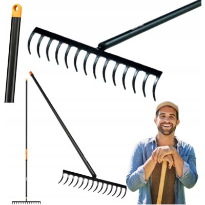 GRABIE DO TRAWY ZIEMI ALUMINIOWY TRZONEK GŁOWICA ZE STALI FISKARS 36CM GRABIE DO TRAWY ZIEMI ALUMINIOWY TRZONEK GŁOWICA ZE STALI FISKARS 36CM