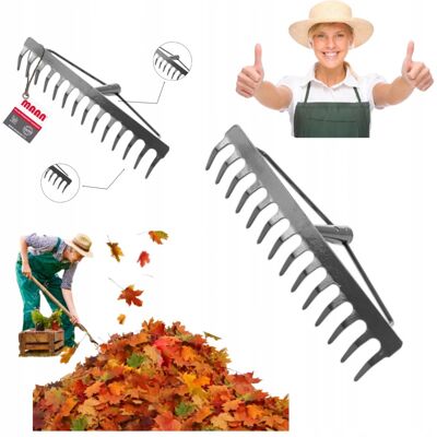 GRABIE METALOWE MAAN DO LIŚCI TRAWY ZIEMI 48CM PROFI 18 ZĘBÓW BEZ TRZONU GRABIE METALOWE MAAN DO LIŚCI TRAWY ZIEMI 48CM PROFI 18 ZĘBÓW BEZ TRZONU