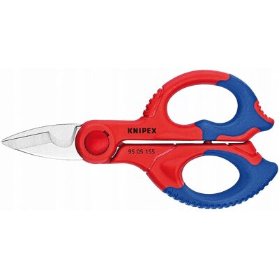 UNIWERSALNE NOŻYCZKI DLA ELEKTRYKA Z DROBNYM UZĘBIENIEM KNIPEX 9505155SB UNIWERSALNE NOŻYCZKI DLA ELEKTRYKA Z DROBNYM UZĘBIENIEM KNIPEX 9505155SB