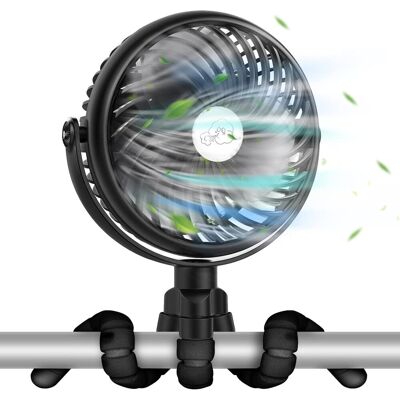 Inny producent Mini wentylator USB z oświetleniem LED, obrót o 360°, 3 prędkości, 2500 mAh Inny producent Mini wentylator USB z oświetleniem LED, obrót o 360°, 3 prędkości, 2500 mAh