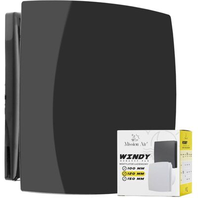 Mission Wentylator łazienkowy WINDY 120 S Black z klapką zwrotną Mission Wentylator łazienkowy WINDY 120 S Black z klapką zwrotną