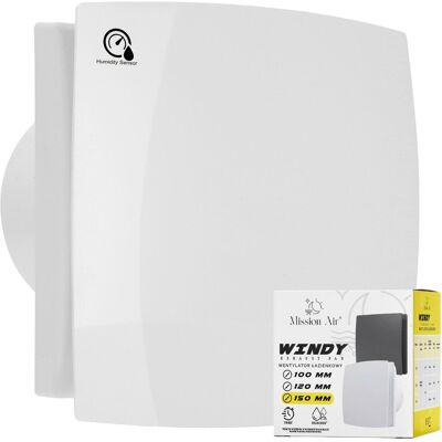 Mission Wentylator łazienkowy WINDY 150 H+T White z klapką zwrotną Mission Wentylator łazienkowy WINDY 150 H+T White z klapką zwrotną