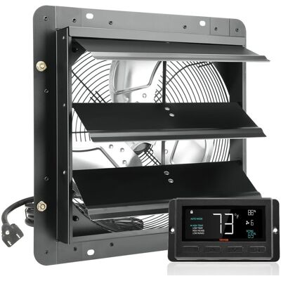 Vevor Wentylator ścienny wyciągowy 1700 m3/h czarny 30W automatyczne żaluzje Vevor Wentylator ścienny wyciągowy 1700 m3/h czarny 30W automatyczne żaluzje