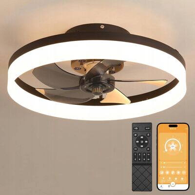 Inny producent Wentylator sufitowy z oświetleniem i pilotem lampa sufitowa LED, ściemniana Inny producent Wentylator sufitowy z oświetleniem i pilotem lampa sufitowa LED, ściemniana
