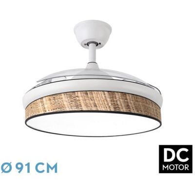 Inny producent Wentylator Sufitowy Abrila Moda 212480701, Chowane Łopatki, Led 72 W, 91 Cm, Biały / Ciemny Wzór Plecionki Trzcinowej, Pilot. Inny producent Wentylator Sufitowy Abrila Moda 212480701, Chowane Łopatki, Led 72 W, 91 Cm, Biały / Ciemny Wzór Plecionki Trzcinowej, Pilot.