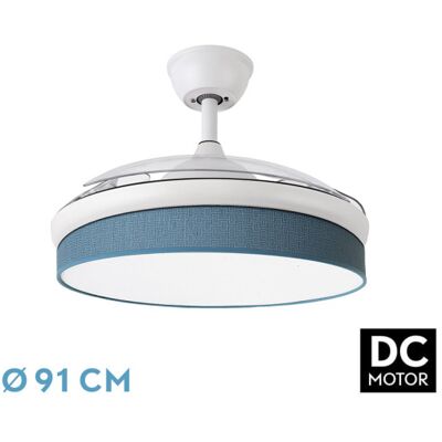 Inny producent Wentylator Sufitowy Abrila Moda 212480801, Chowane Łopatki, Led 72 W, 91 Cm, Biały / Niebieski, Pilot. Inny producent Wentylator Sufitowy Abrila Moda 212480801, Chowane Łopatki, Led 72 W, 91 Cm, Biały / Niebieski, Pilot.