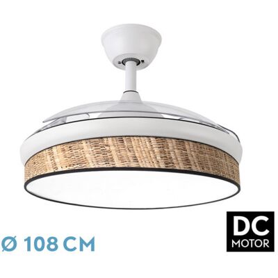 Inny producent Wentylator Sufitowy Abrila Moda 212490701, Chowane Łopatki, Led 72 W, 108 Cm, Biały / Ciemny Wzór Plecionki Trzcinowej, Pilot. Inny producent Wentylator Sufitowy Abrila Moda 212490701, Chowane Łopatki, Led 72 W, 108 Cm, Biały / Ciemny Wzór Plecionki Trzcinowej, Pilot.