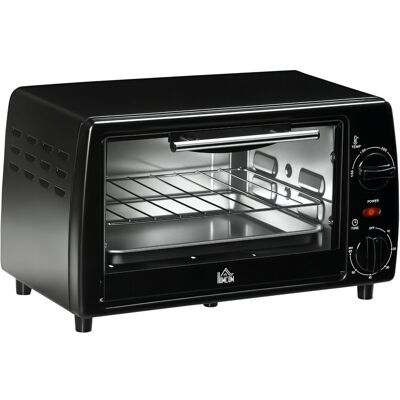 Mini piekarnik HOMCOM 10 l 750 W 100-230°C 60 min. z blachą do pieczenia, rusztem do grilla i wyjmowaną tacą dolną, piec do pizzy, czarny Mini piekarnik HOMCOM 10 l 750 W 100-230°C 60 min. z blachą do pieczenia, rusztem do grilla i wyjmowaną tacą dolną, piec do pizzy, czarny