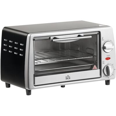 Mini piekarnik HOMCOM 10 l 750 W 100-230°C 60 min. z blachą do pieczenia, rusztem do grilla i wyjmowaną tacą dolną, srebrny Mini piekarnik HOMCOM 10 l 750 W 100-230°C 60 min. z blachą do pieczenia, rusztem do grilla i wyjmowaną tacą dolną, srebrny