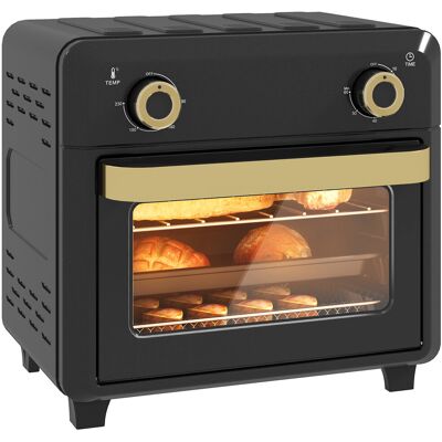Mini piekarnik HOMCOM z konwekcją, frytkownica powietrzna 10 l, mały piekarnik z 60-minutowym timerem i oświetleniem wewnętrznym, 80–230°C, 3 poziom.. Mini piekarnik HOMCOM z konwekcją, frytkownica powietrzna 10 l, mały piekarnik z 60-minutowym timerem i oświetleniem wewnętrznym, 80–230°C, 3 poziom..
